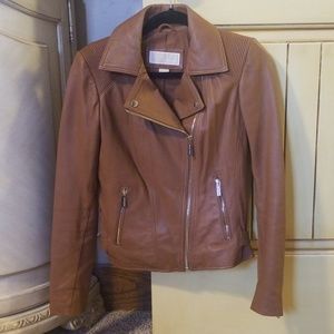 Michael Kors leather moto jacket
